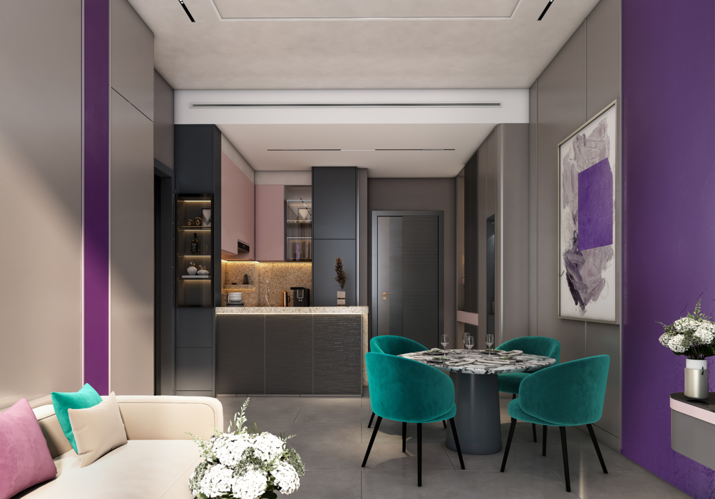 "Luxurious lounge area with custom furniture and premium finishes by MBL Signature."