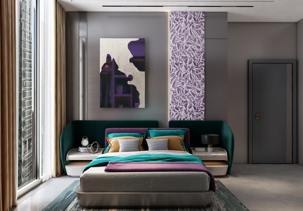 "Unique living hall design with custom furniture and distinctive finishes by MBL Signature."