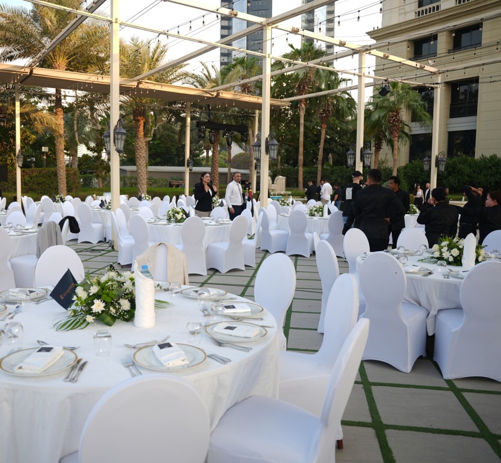 Agents and clients at dinner during the Royal Yacht Club Residence launch