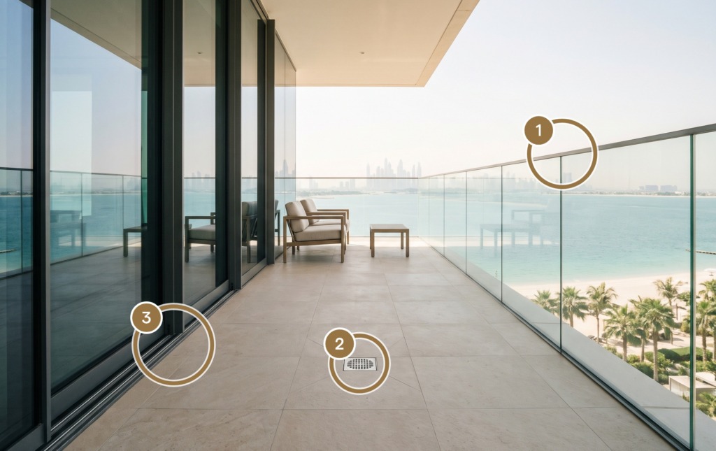 Property handover checklist – balcony checks